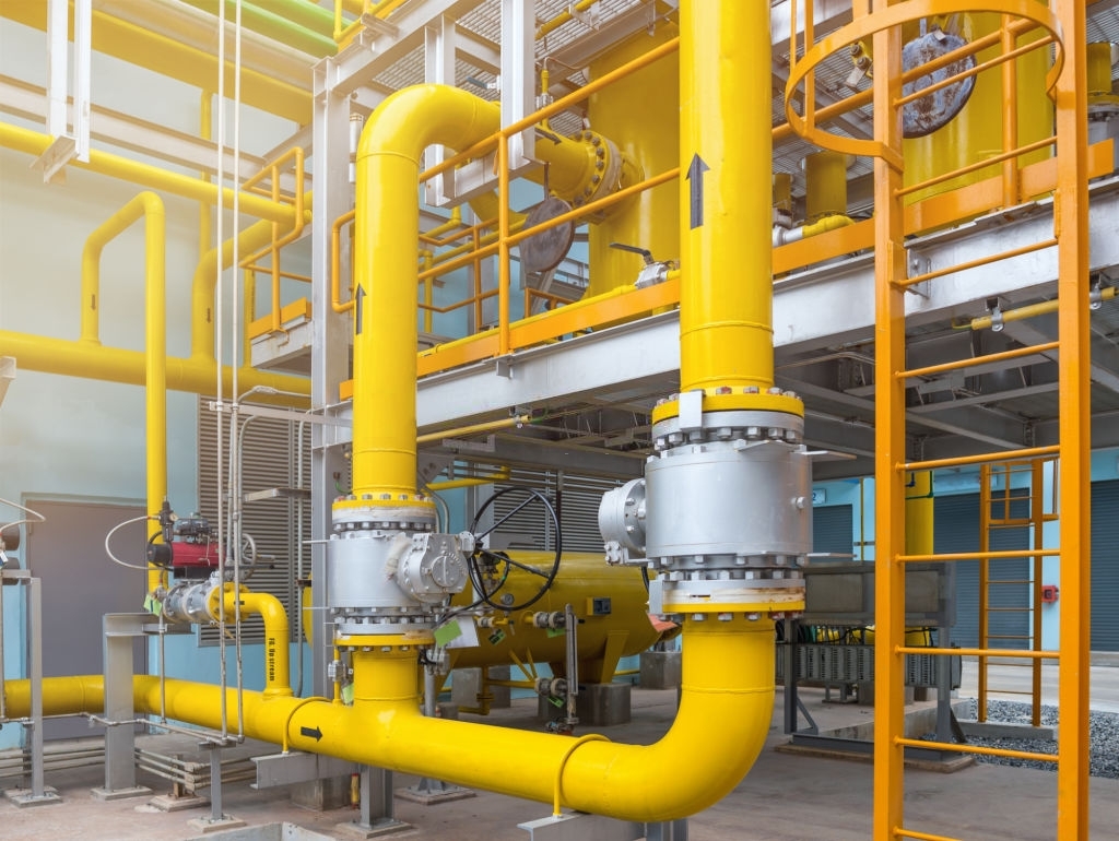 Gas metering station and pipeline at power plant of Industrial zone